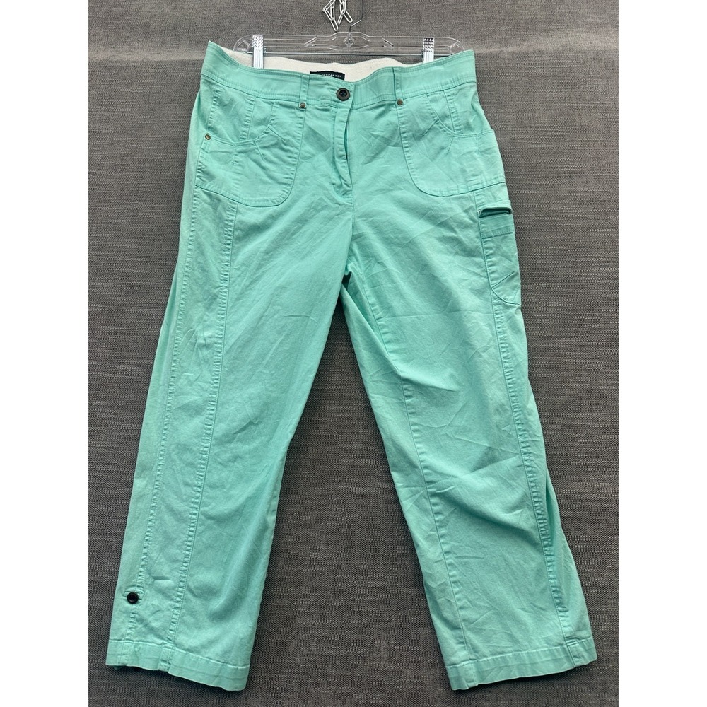 Counterparts Cargo Cropped Pants Womens 12 Mint Green Straight Leg Outdoor Wear